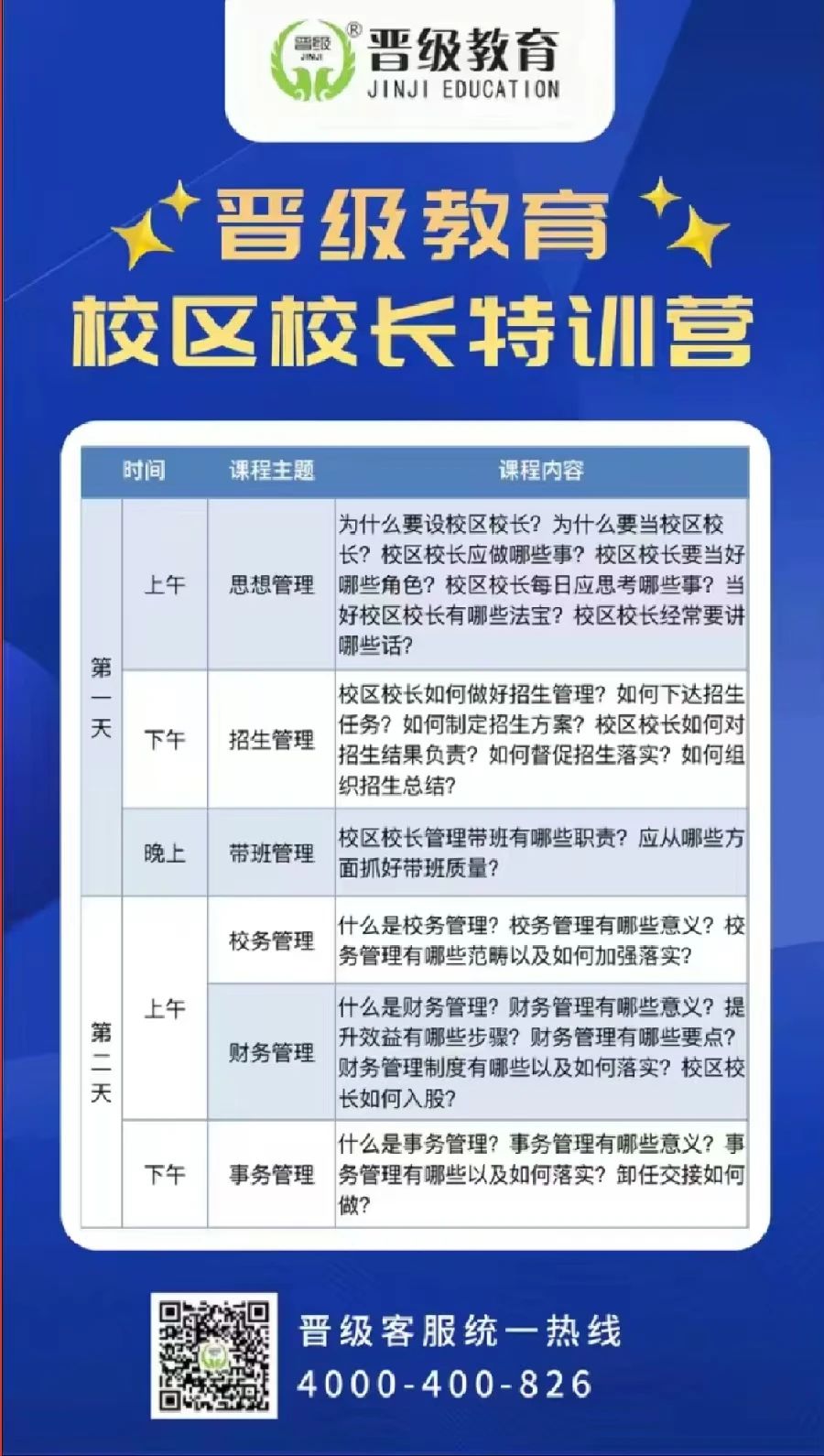 倒计时2天！第11期晋级教育校区校长特训营深圳站即将开课