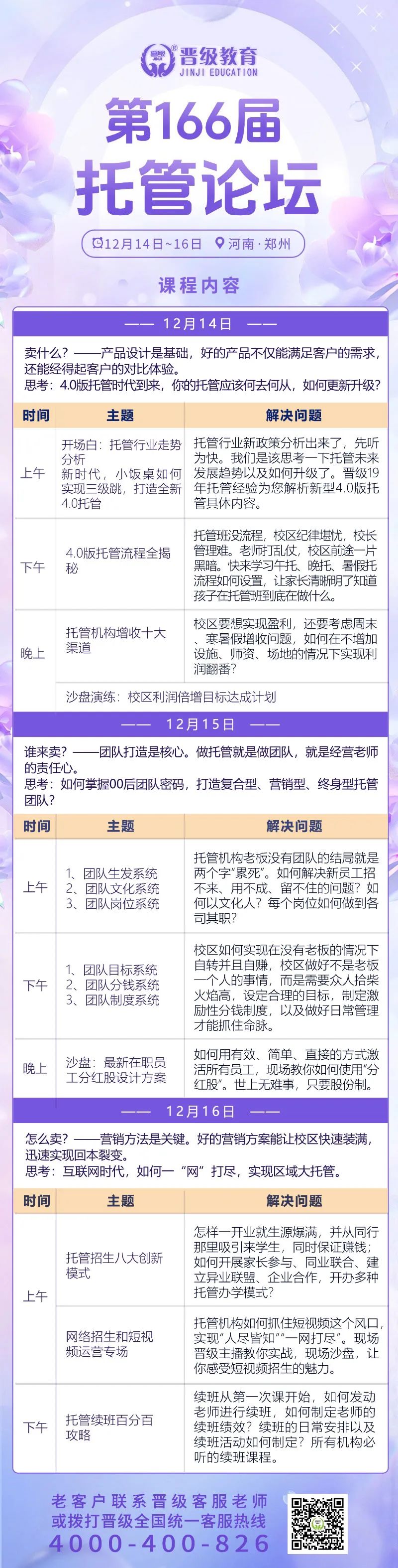 12月14号开课 | 第166-168届托管论坛（郑州、西宁、太原）即将开幕