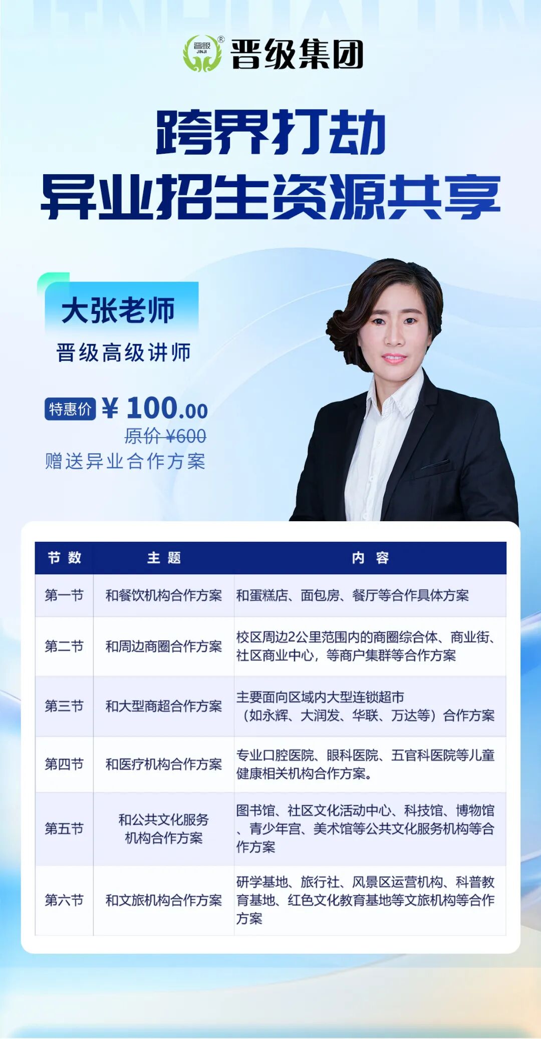 第657期JZY大讲堂为您带来：跨界打劫，异业招生资源共享